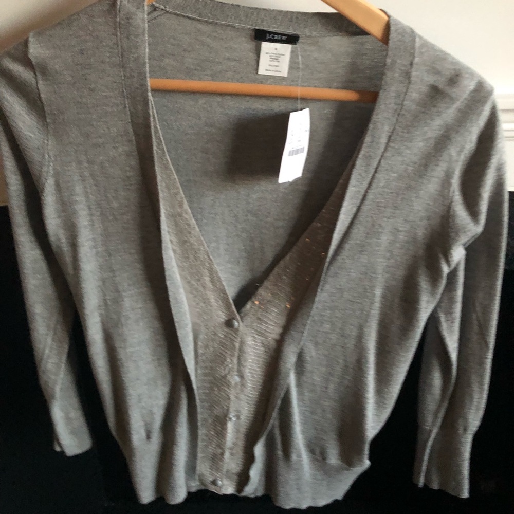 J Crew cardigan with sequin inset. NWT